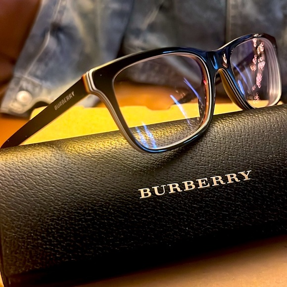 SOLD- BURBERRY Eyeglasses Check Multilayer Black with Original Case Nwt - Picture 4 of 16